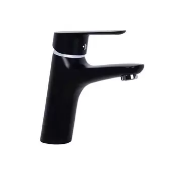 Смеситель Славен для умывальника с литым изливом, черный (СЛ-ОД-Г1Ч)