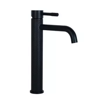 Смеситель Славен для умывальника с высоким корпусом, черный (СЛ-ОД-Д14)