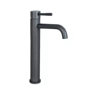 Смеситель Славен для умывальника с высоким корпусом, серый (СЛ-ОД-Д15)