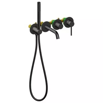 Смеситель встроенный для ванны с душем Timo Saona черный (2314/03YSM)