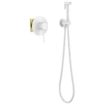 Смеситель встроенный с гигиеническим душем Timo Saona белый матовый )2389/16SM)