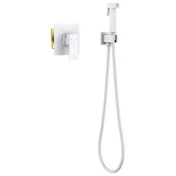 Смеситель встроенный с гигиеническим душем Timo Selene белый матовый (2089/16SM)