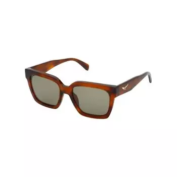 Солнцезащитные очки женские Zadig&Voltaire SZV407 Yellow/Brown Havana (2SZV407540802)