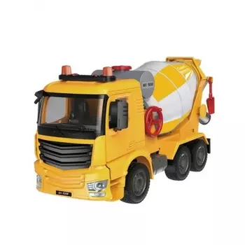 Спецтехника Бетономешалка (свет,звук) в коробке врашение кузова,откидывание кабины,открывание дверей E228-003