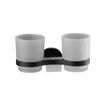 Стакан для ванной комнаты двойной Haiba черный (HB8708)