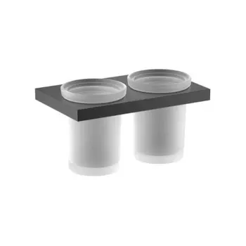 Стакан для зубных щеток двойной Timo Petruma черный (15234/03)