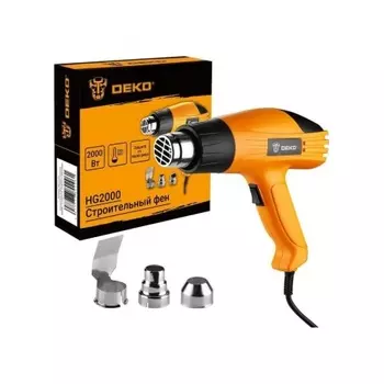 Строительный фен Deko HG2000, 2000Вт, 2 скорости, защита от перегрева