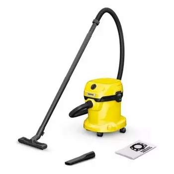 Строительный пылесос Karcher WD 2 Plus S V-15/4/18/C (YSY) 1000Вт (уборка: сухая/влажная) желтый