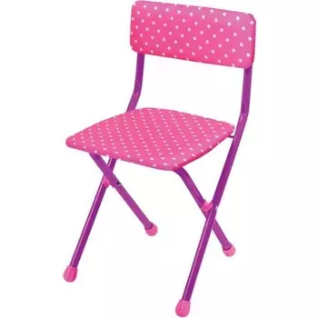 Стул детский складной "Умница" (моющийся) горошек на розовом СТУ-3/8