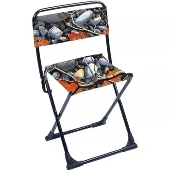Стул походный складной со спинкой "Ника" ПС3/4 с камнями и кленовыми листьями
