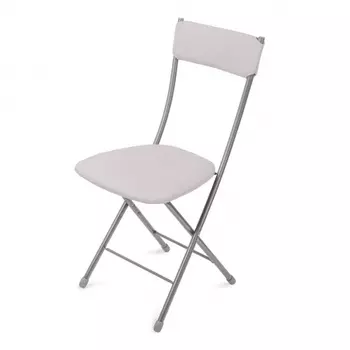 Стул складной "Ника 1" мягкая спинка ССН1М/4 бежевый/серый