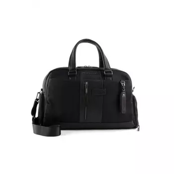 Сумка дорожная Piquadro Brief2, черный ткань/натур.кожа BV4447BR2/N