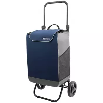 Сумка-тележка "Спутник2 Макси" Исток, 36*42*98/73, 3 кармана, объем 45л, груз 45кг, черн/зелен СТМ22