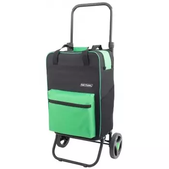 Сумка-тележка "Спутник3 Макси" Исток, 36*42*98/73, 3 кармана, объем 45л, груз 45кг, черн/зел СТМ32