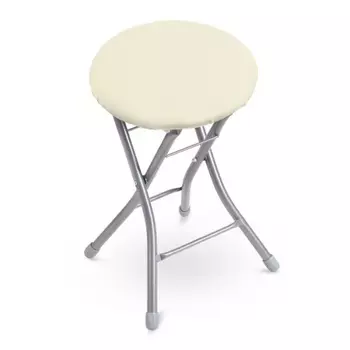 Табурет складной кругл. 4 ножки слон.кость, d 32 см ТБСК2/1