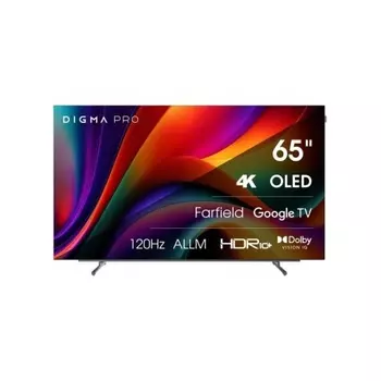 Телевизор OLED Digma Pro 65" OLED 65M Google TV Frameless черный/серебристый 4K Ultra HD 120Hz DVB-T DVB-T2 DVB-C DVB-S DVB-S2 USB WiFi Smart TV