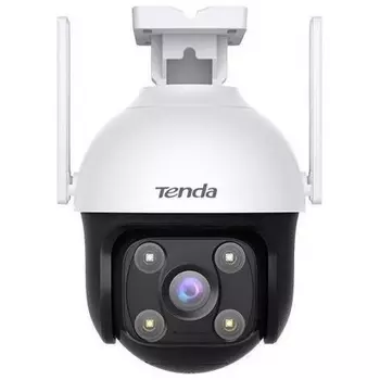Tenda CH3 Уличная поворотная IP-камера, 1920x1080, 15 кадр./сек, 355° по горизонтали, 90° по вертикали, Wi-Fi, ночная съемка до 30м, датчик движения, IP65, от -30° до 60° C, sd-карта 128GB, 2 внешние антенны, белый