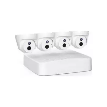 Tenda K4P-4CR Система видеонаблюдения, 4 купольных IP-камеры IC7-PRS и видеорегистратор, 2560x1440, 25 кадр./сек, CMOS, 4Мп, PoE, ночная съемка, датчик движения