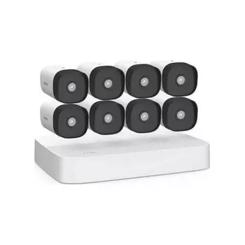 Tenda K8P-4TR Система видеонаблюдения, 8 цилиндрических уличных IP-камеры и видеорегистратор, 2560x1440, 25 кадр./сек, CMOS, 4Мп, PoE, ночная съемка, датчик движения, IP66