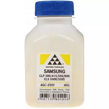 Тонер AQC для SAMSUNG CLP 300/315/320/325/360/415/500/510/600/610/660/CLX3300/3305 Yellow (фл. 45г)