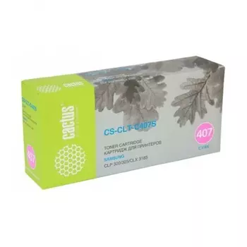 Тонер Картридж Cactus CS-CLT-C407S голубой для Samsung CLP320/320n/325/CLX3185/3185n/3185fn (1000стр
