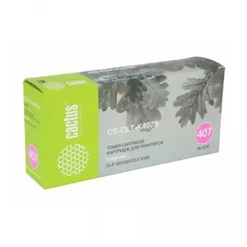 Тонер Картридж Cactus CS-CLT-K407S черный для Samsung CLP320/320n/325/CLX3185/3185n/3185fn (1500стр.