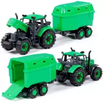 Трактор "Прогресс" с прицепом для перевозки животных 94643