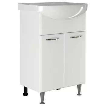 Тумба для ванной MIXLINE "АлАн-60" белый 2 створки под раковину Уют-60 (554983)