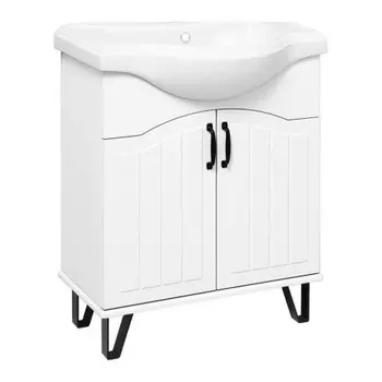 Тумба под раковину Runo белая (под умывальник Классик 65 ) Марсель 65 (00-00001200)