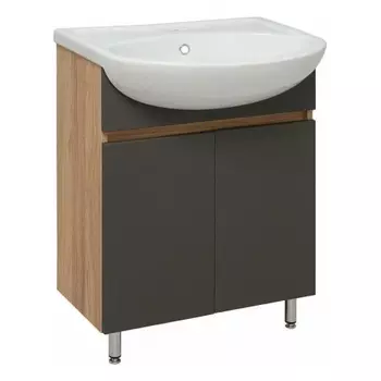 Тумба под раковину Runo графит (под умывальник Уют 60 ) Лада 60 (00-00001165)