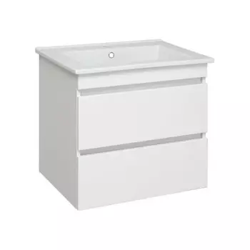 Тумба под раковину Runo подвесная белая (под умывальник Оскар 75 Оскар 75) Манхэттен 75 (00-00001047)