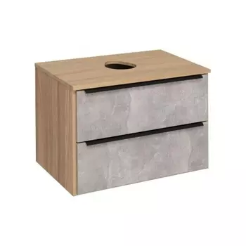 Тумба под раковину Runo подвесная серый дуб (под умывальник Moduo Square 50/Гамма 56/ Infinity 70/ Moduo Leaf 55) Мальта 70 (00-00001098)