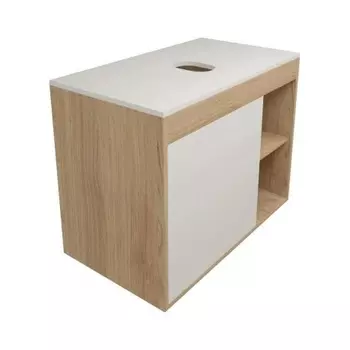 Тумба подвесная Teymi Nura 80, дуб эврика/белый матовый T60533