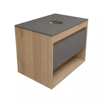 Тумба подвесная Teymi Ritta 65, ящик с доводчиком, цвет дуб эврика/графит матовый T60524