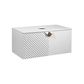 Тумба RUNO Андорра 85 белый матовый белый глянец подвесная под накладной умывальник (00-00002019)