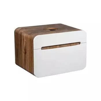 Тумба RUNO Ницца 60 темное дерево белая подвесная под накладной умывальник (00-00002124)