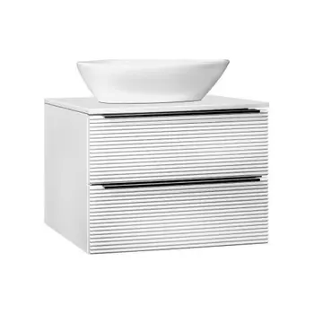 Тумба RUNO Орлеан 70 белый матовый белый глянец подвесная под накладной умывальник (00-00002023)