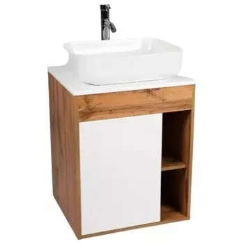 Тумба VIANT "Бостон" 1 ств со столешницей L65 подвесная 500х655х636 (VBOS65N-T1STP)