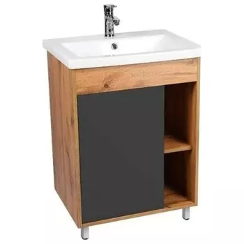 Тумба VIANT "Бостон" COMO 50 1 ств графит 380х460х820 (VBOS50COG-T1ST)