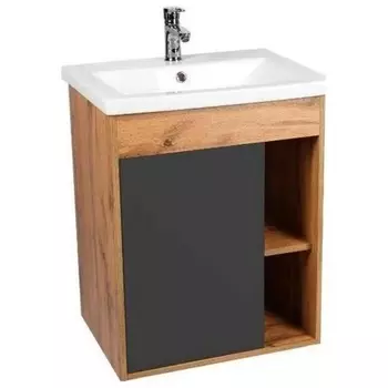 Тумба VIANT "Бостон" COMO 70 1 ств подвесная графит 425х655х620 (VBOS70COG-T1STP)