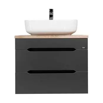 Тумба VIANT "Марсель" 2 ящика со столешницей L57 подвесная графит 502х574х516 (VMAR57NG-T2YP)