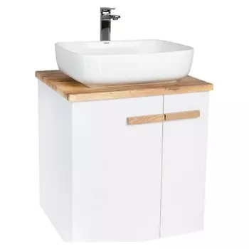 Тумба VIANT "Мюнхен" 2 ств со столешницей L70 подвесная белая 510х680х646 (VMUN70NBEL-T2STP)