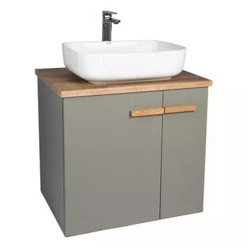 Тумба VIANT "Мюнхен" 2 ств со столешницей L70 подвесная хаки 510х680х646 (VMUN70NH-T2STP)