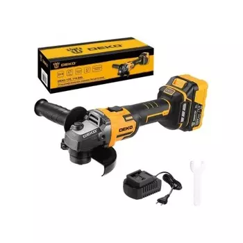 Углошлифовальная машина бесщеточная DEKO DKAG-125, 20В, 1*4.0Ач