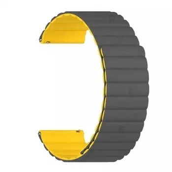 Универсальный силиконовый ремешок LYAMBDA ACRUX для часов 20 mm DSJ-32-20-GY Grey/Yellow