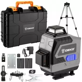 Уровень лазерный самовыравнивающийся DEKO DKLL16 в кейсе (16 линий, зеленый луч, 2 АКБ)