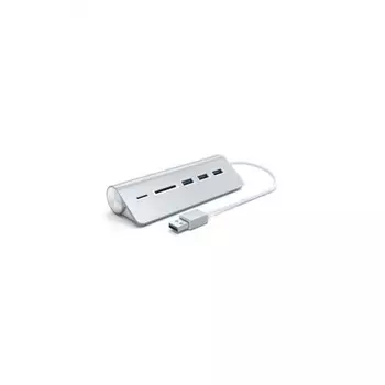 USB-хаб и кардридер Satechi Aluminum USB 3.0 Hub & Card Reader серебряный