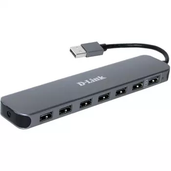 USB-Концентратор USB 2.0 D-Link DUB-H7 7порт. черный (DUB-H7/E1A)