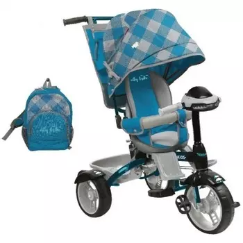 Велосипед детский, от 8 мес., 3-х колесный, капри в клетку, музыка ВД5М/2