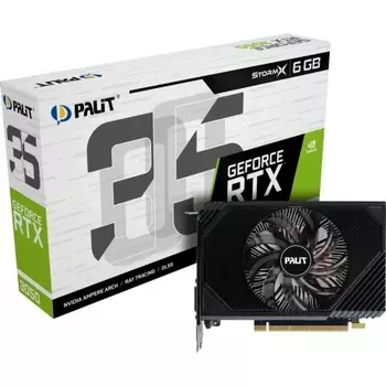 Видеокарта Palit PCI-E nVidia GeForce RTX 3050 STORMX 6GB V1 (NE63050018JE-1072F)
